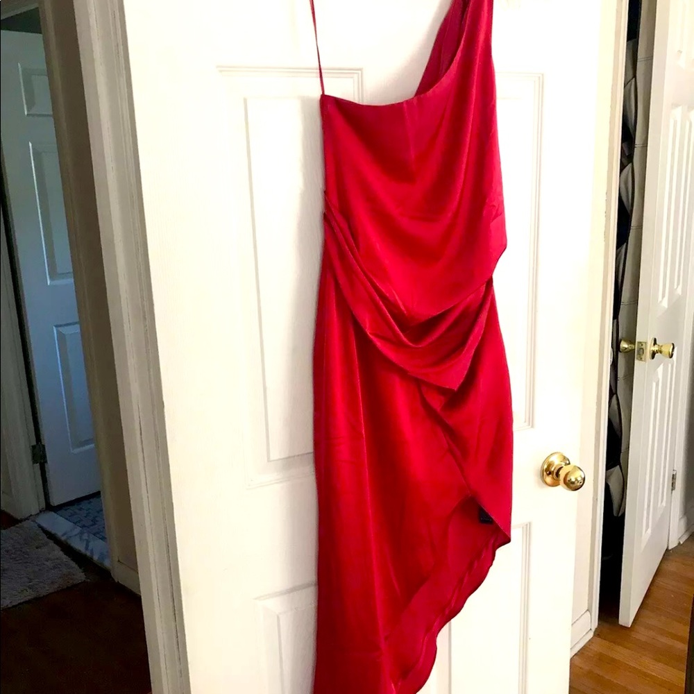 ASOS satin asymmetrical party/holiday dress